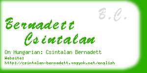 bernadett csintalan business card